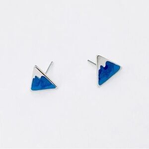 Sterling silver mountain stud earrings